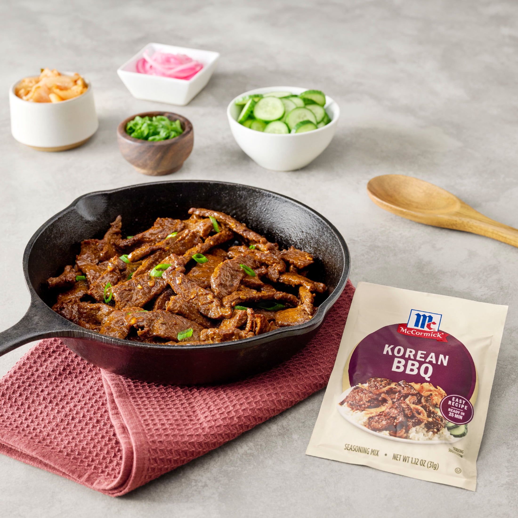 (12 pack) McCormick Korean BBQ Seasoning Mix, 1.12 oz Packet