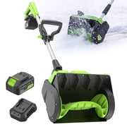 Steelite 21V 13 Inch Cordless Snow Shovel, Battery Powered Snow Blower with Directional Plate & Adjustable Front Handle,4.0-Ah Battery & Quick Charger Included