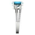 thumbnail image 3 of 2.32 ct Oval Cut Simulated Turquoise Solitaire with Simulated Diamond Accents 14K White Gold Womens Engagement Ring, 3 of 5