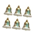 thumbnail image 1 of kusrkot 6 Pieces 2.7inch Christmas Tree Bells Pendants Decorative Props for Weddings Golden, 1 of 9