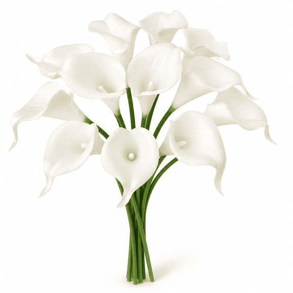 12 Pcs White Artificial Calla Lily Flowers, Real Touch PU Faux Flowers for Wedding Bouquets, Centerpieces and Home Decor