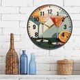 thumbnail image 3 of Yayeee Wall Clock Battery Operated 9.5" Silent Quartz Non-Ticking for Living Room Decor, Mid Century Orange Juice, 3 of 8