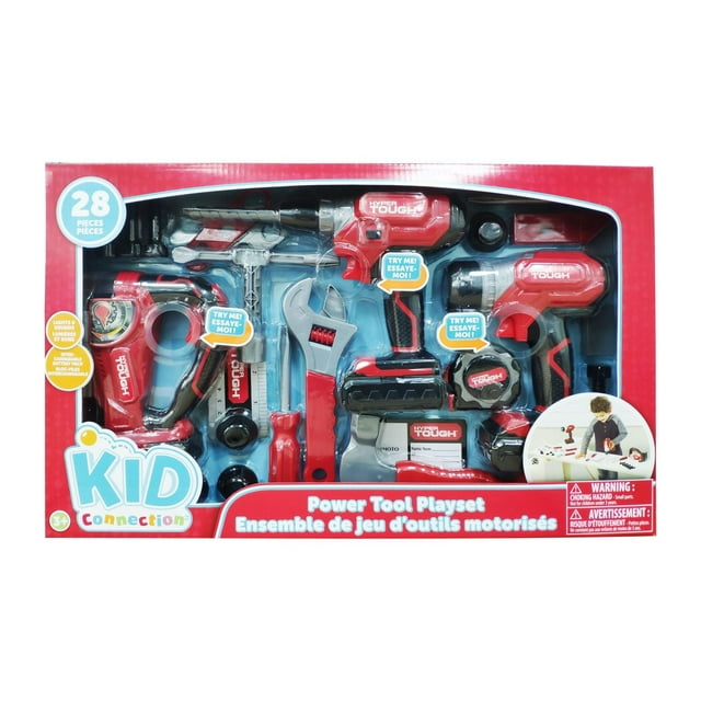 Kid Connection Power Tool Play Set, 28 Pieces, Light and Sound