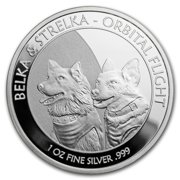 2017 Niue 1 oz Silver Belka & Strelka Dogs - Orbital Flight