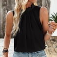 thumbnail image 3 of EINCcm Womens Summer Vest Tank Tops Pleated Round Neck Sleeveless Solid Shirt for Women Casual Blouse, 3 of 8