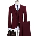 thumbnail image 5 of Traje de 3 piezas para hombre, Blazer, chaleco y pantalones, traje Formal ajustado, informal, ideal para negocios, banquete, trabajo, estilo británico, noche, 5 of 5
