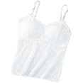 thumbnail image 4 of Tank Tops for Women qinhaie Women's Lace Camisole with Padded Bra, Adjustable Spaghetti Straps V Neck Crop Top, Soft Breathable Bra White Camisoles & Tanks, 4 of 7