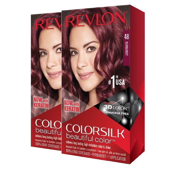 Revlon ColorSilk Beautiful Color Hair Color - Burgundy,2pk
