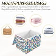 thumbnail image 6 of Yayeee Collapsible Cube Storage Bin with Lid Fabric Closet Decorative Basket with Handles, Blue Checkered Daisy, 6 of 7