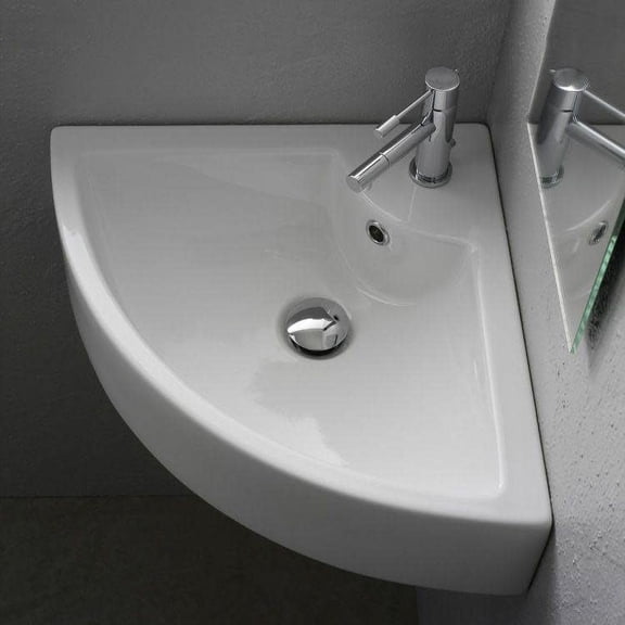 Scarabeo by Nameeks 8007/E Square 18-3/4" Ceramic Wall Mounted / Corner Bathroom
