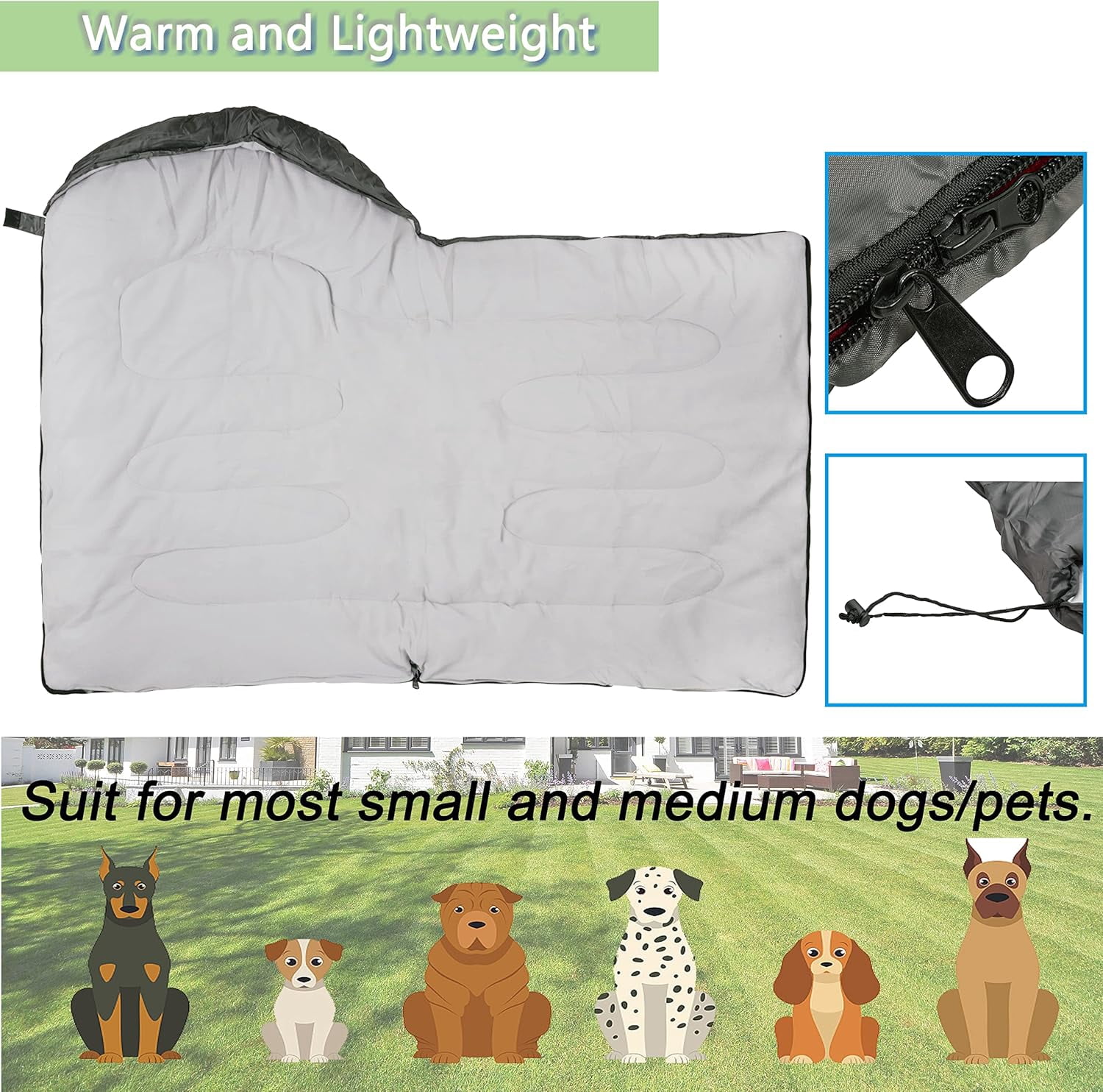 OROOTL Dog Sleeping Bag, Portable Travel Dog Bed Ultra Soft Waterproof Pet Bed with Storage Bag Warm Packable Dog Bed for Camping Hiking Backpacking(Grey)