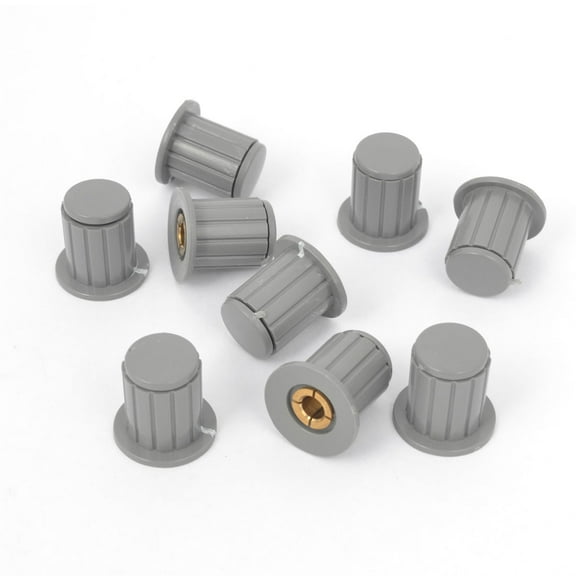 9 Pcs 4mm Dia Shaft Hole Dia Potentiometer Rotating Switch Knobs Gray