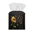thumbnail image 2 of FUIALDOLG Tissue Box Holder Waterproof - Square PU Leather Tissues Cube Box Cover -Sunflower Butterfly Decorative Car Facial Tissue Holder on Table and Barthroom, 5.1"X5.1"X5.5", 2 of 7