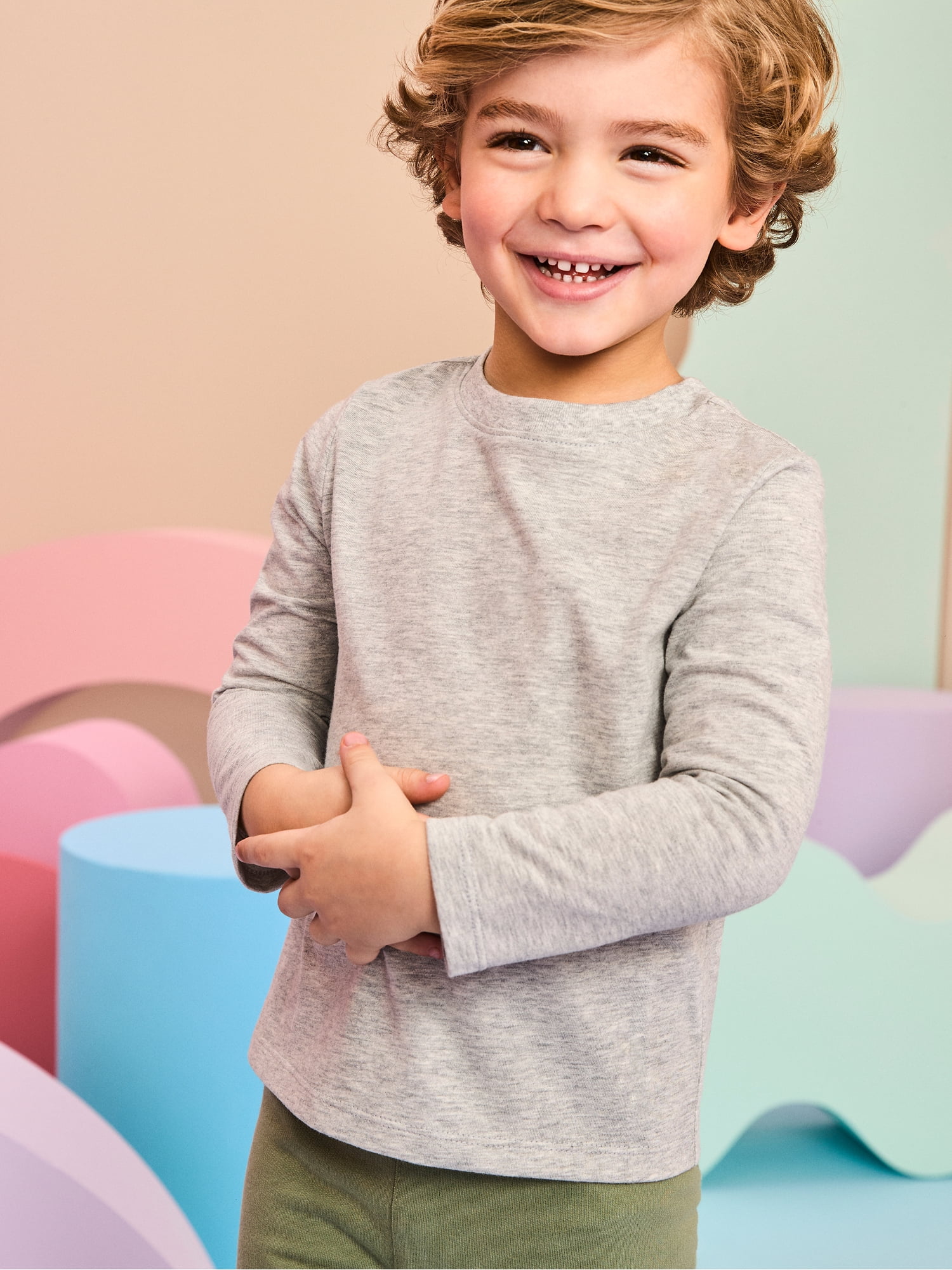 Garanimals Baby & Toddler Boys Long Sleeve Shirts, Single & 3-Pack, Sizes 0-6T