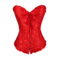 thumbnail image 3 of Esquirla Robe Corset Florale pour Femmes Débardeur Vintage Spirale Acier à Lacets Rouge, 3 of 8