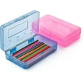 thumbnail image 1 of Pencil Box, 2 Pack, Assorted Color, Pencil Case For Kids, Pencil Box For Kids, Plastic Pencil Box, Hard Pencil Case, School Supply Box, Crayon Box, 1 of 4