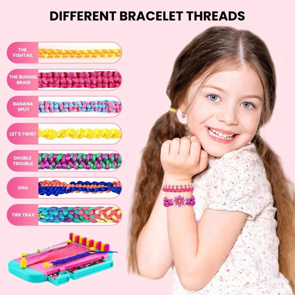 Friendship Bracelet Making Kit for Girls - DIY Arts and Crafts Birthday Gifts for 8-12 Years Old Kids, Multi-Coloured Bracelets String Jewelry Maker Kits Toys Children's Party Travel Activity