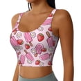 thumbnail image 2 of Balery Strawberry Popsicle Sujetadores deportivos con espalda cruzada para mujer, acolchados, sin costuras, de alto impacto, ideales para yoga, gimnasio, entrenamiento y fitness.-X-Large, 2 of 8