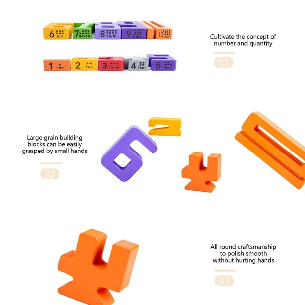 25 blocs de construction colorés en bois pour jeunes enfants. Développe