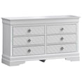 thumbnail image 5 of Contemporary Home Living Embossed 6-Drawer Wooden Dresser - 59" - White, 5 of 6