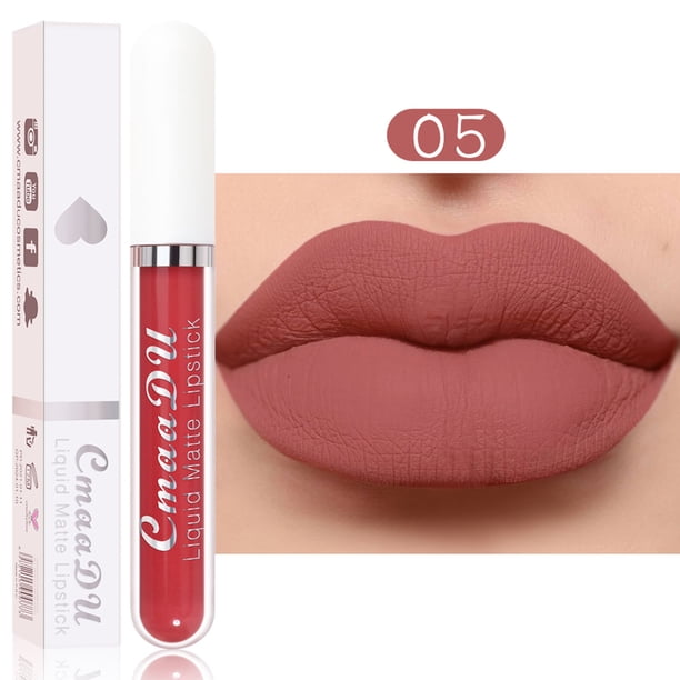Hot6sl Ofertas de La Semana Lápiz Labial Mate Antiadherente 18 Colores, Brillo Labial de Larga Duración