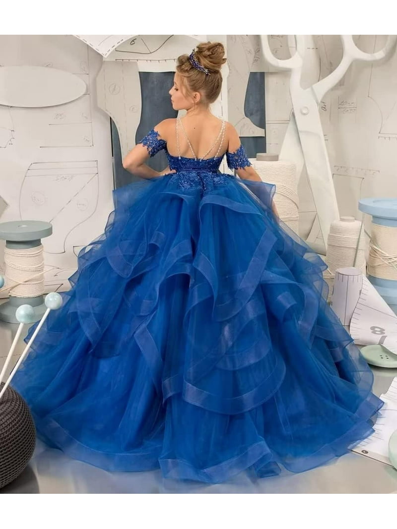 Princess Flower Girl Pageant Dress, Poofy Ball Gown for Wedding, Lace Appliques, Tulle, Floor Length - Walmart.com Princess Flower Girl Pageant Dress, Poofy Ball Gown for Wedding, Lace Appliques, Tulle, Floor Length - Walmart.com