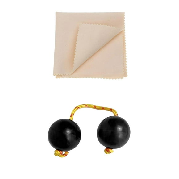 ABS African Shaker Rattle Hand Shaker Sand Balls Instrument Music Egg Shaker Black Rattle Beige Cloth
