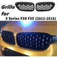 thumbnail image 3 of Rejilla de carreras con forma de riñón en forma de diamante para parachoques de coche para Serie 3 F30 F31 320I 325I 328I 330I 2012-2018 Plata + Negro, 3 of 5