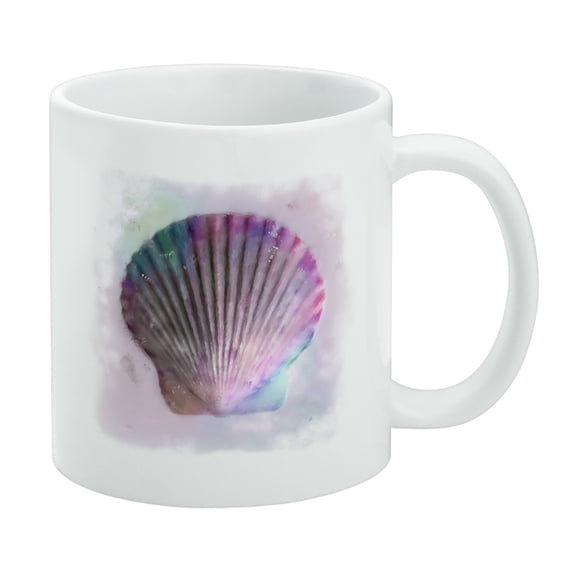 Shell Watercolor Beach Sand Tropical White Mug