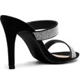thumbnail image 3 of BLISSFUL STEP Women's Open Toe Stiletto High Heel Rhinestone Mules Sandals Black 5, 3 of 7
