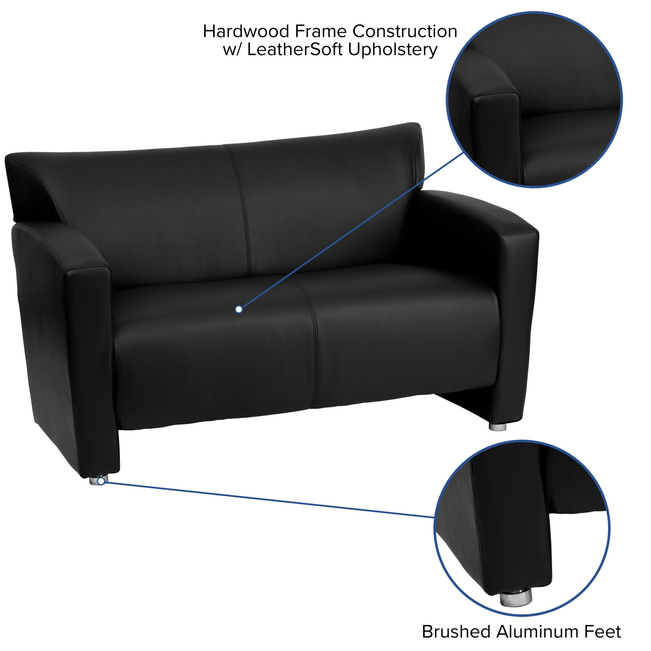 Flash Furniture HERCULES Majesty Series Black LeatherSoft Loveseat