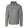 thumbnail image 2 of Men's Cutter & Buck  Heather Gray Ohio State Buckeyes Alumni Logo Mainsail Sweater-Knit Half-Zip Pullover Jacket, 2 of 3