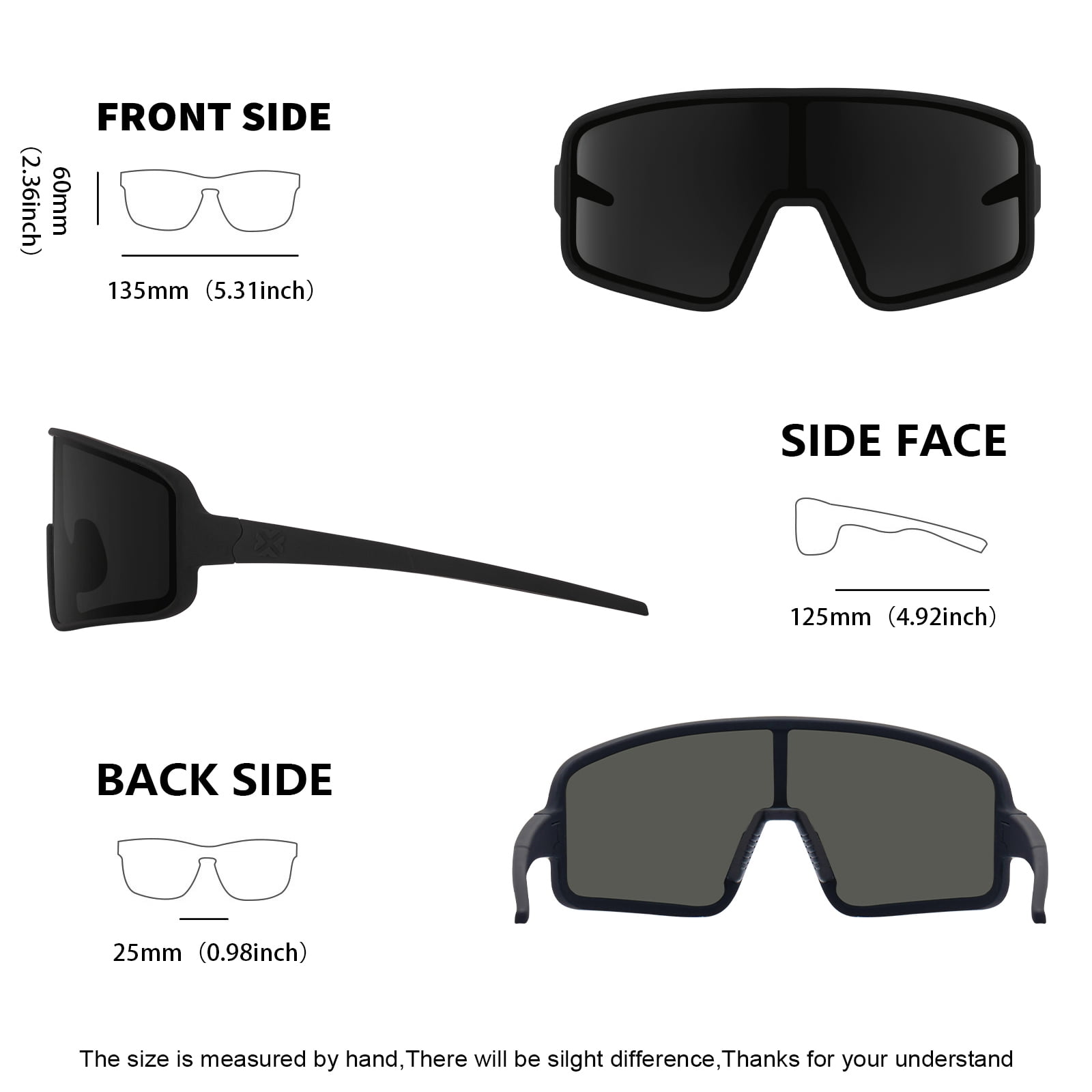 MAXJULI Polarized Sunglasses for Men Women, Windproof Outdoor Sports Cycling Running UV400 Protection Sun Glasses 8121