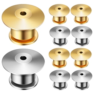 50PCS Locking Pin Backs - Gold Metal Pin Keeper Clasps For Brooches, Enamel Pins & Lapel Pins