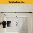 thumbnail image 5 of Towallmark Frameless Sliding Shower Door, 56-60"W x 75"H, 5/16 in   (8 mm) Clear Tempered Glass with Waterproof Seal, Square Black, 5 of 8