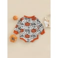 thumbnail image 4 of Douhoow Infant Girls Boys Halloween Pumpkin Romper Baby Long Sleeve Sweatshirt Jumpsuit Outwear, 4 of 8