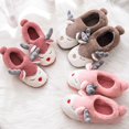 thumbnail image 4 of Closed Back Slippers Thickened Non-skid Cute 3D Elk Winter Slides Fluffy Sandals, 4 of 10