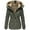 Army Green, variant on HNMKIU Winter Hooded Jacket Full Zip Front Lined Windproof Outerwear with Button Collar Long Coat Women Cozy Casual Wear for Cold Weather Protection and Style Army Green,L