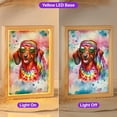 thumbnail image 2 of Hippie Dachshund Portrait Watercolor Tie-Dye Vintage Styles Acrylic Plaque with Wood Photo Frame Box Wiener Dog Lover Gifts Idea Light Box - 00014, 2 of 5