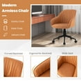 thumbnail image 4 of Giantex Chaise de Bureau à Domicile en Cuir, Chaise d'Ordinateur Pivotante à Roulettes avec Hauteur Réglable, 1, 4 of 6