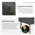 thumbnail image 5 of Modern Accent Chair Single Sofa, Comfy Fabric Upholstered Arm Chair Living Room with Solid Wood Feet for Living Room,Bedroom(Gray), 5 of 7