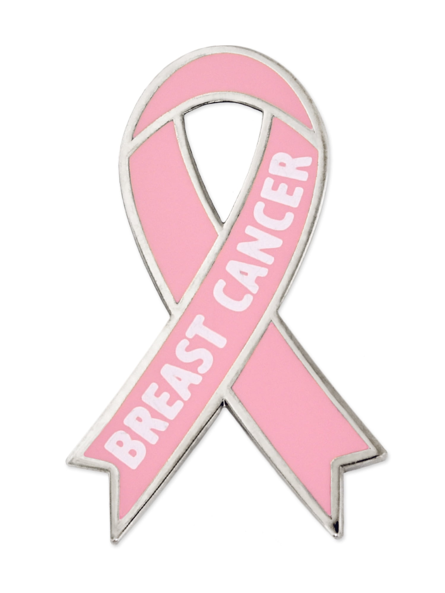 PinMart White and Black Awareness Ribbon Enamel Lapel Pin