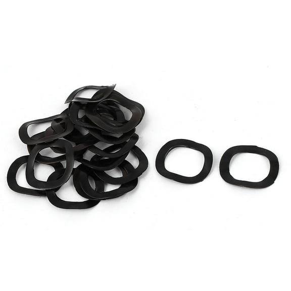 20Pcs Black Metal Wave Crinkle Spring Washer 10mm x 15mm x 0.3mm