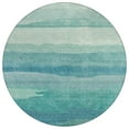 thumbnail image 2 of Addison Rugs Chantille Indoor/Outdoor Transitional Stripes Turquoise Washable Round Rug, 8' x 8', 2 of 6