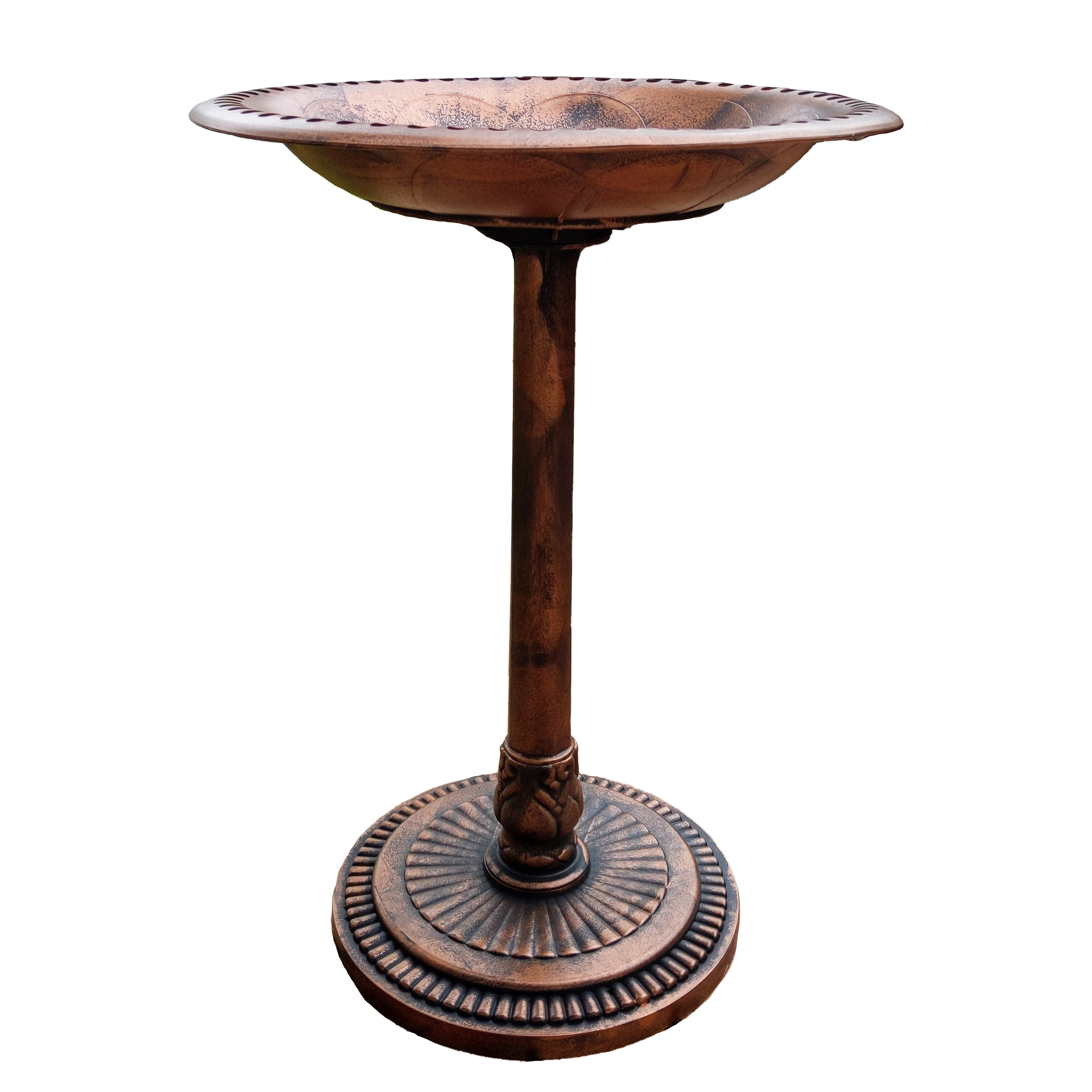 Outdoor Pedestal Bird Bath Stand with Steel Ground Anchors, Stylish