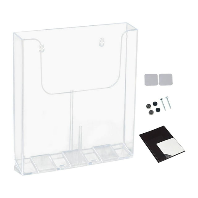 Soporte para folletos de pared, transparente, acrílico, para almacenamiento 225 cm x 42 cm x 251 cm