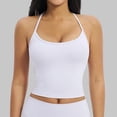 thumbnail image 2 of KHONTS Women's Longline Sports Camisole Cross Back Active Gym Yoga Padded Workout Crop Tanks Tops with Built in Bra Light Purple L, 2 of 5