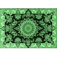 thumbnail image 1 of Ahgly Company Indoor Rectangle Medallion Emerald Green Traditional Area Rugs, 2' x 5', 1 of 4