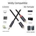 thumbnail image 3 of Cable auxiliar de amplificador de teléfono inteligente de 3,5 mm a 2RCA para teléfonos y tabletas (1 m), 3 of 9