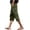 Army Green, variant on Women's Lightweight Capri Pants with Tie Waist Side Button Pockets High Rise Cropped Trousers Stylish Breathable Everyday